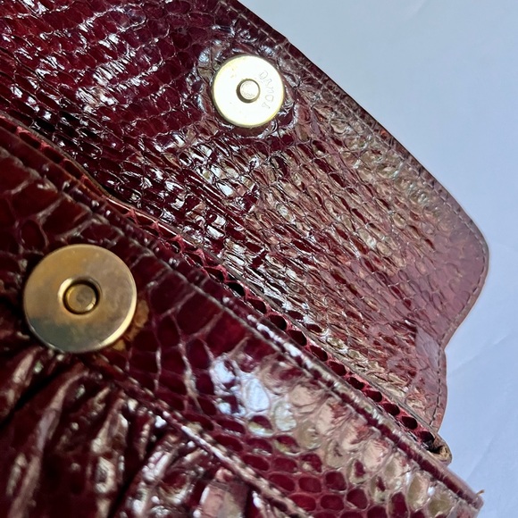 VTG Snakeskin Shoulder Bag Purse Clutch Cordovan Snake - Picture 2 of 10